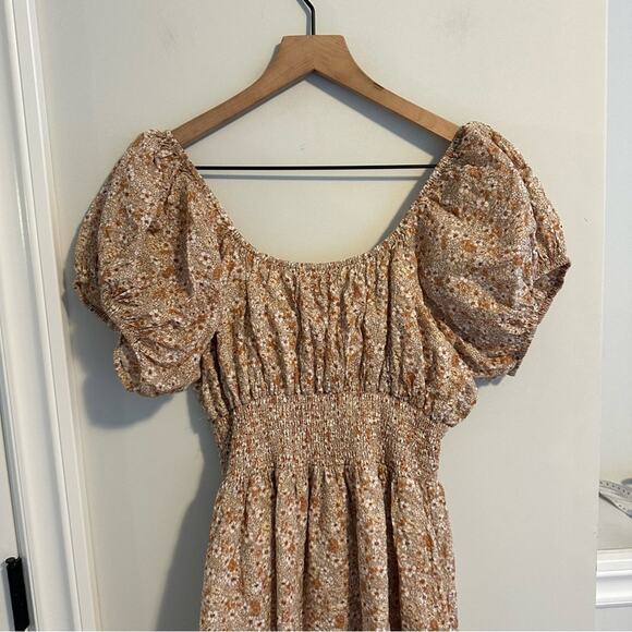 Tuckernuck Wray Orange Floral Cotton Mini Dress Large - Picture 6 of 11